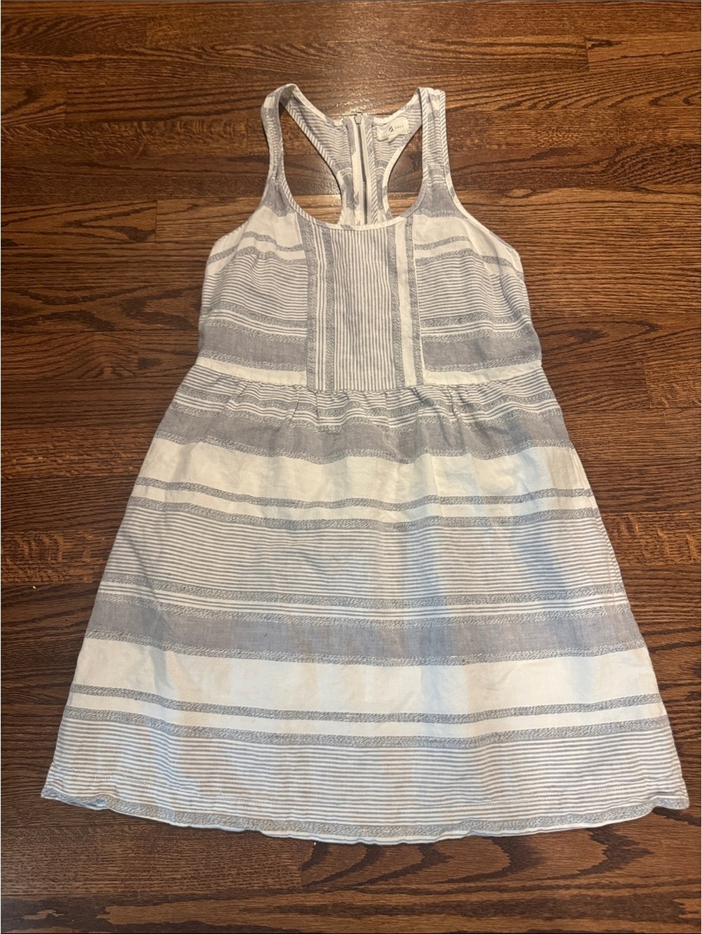 Lou & Grey Linen and Cotton Racerback Stripped Dress in Size 6